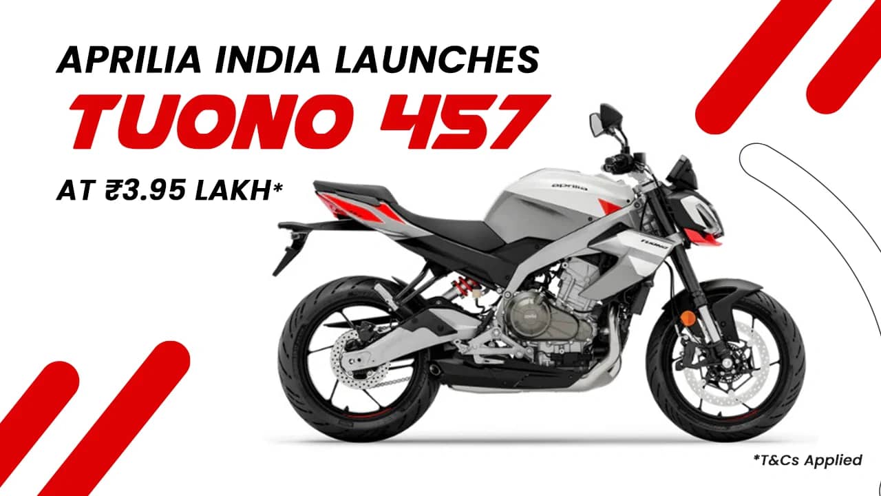 Aprilia Tuono 457 Launched at ₹3.95 Lakh: A New Era for Sub-500cc Naked Bikes