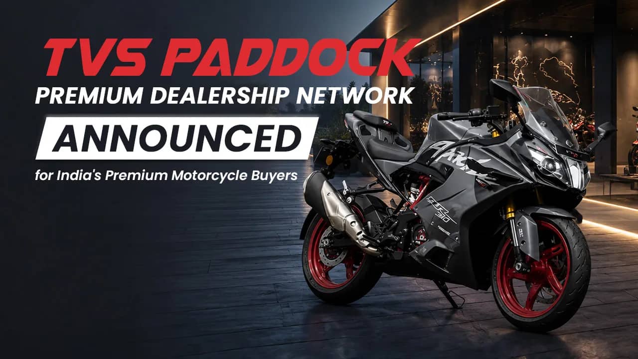 TVS Paddock Premium Dealership Network Announced for India's Premium Motorcycle Buyers