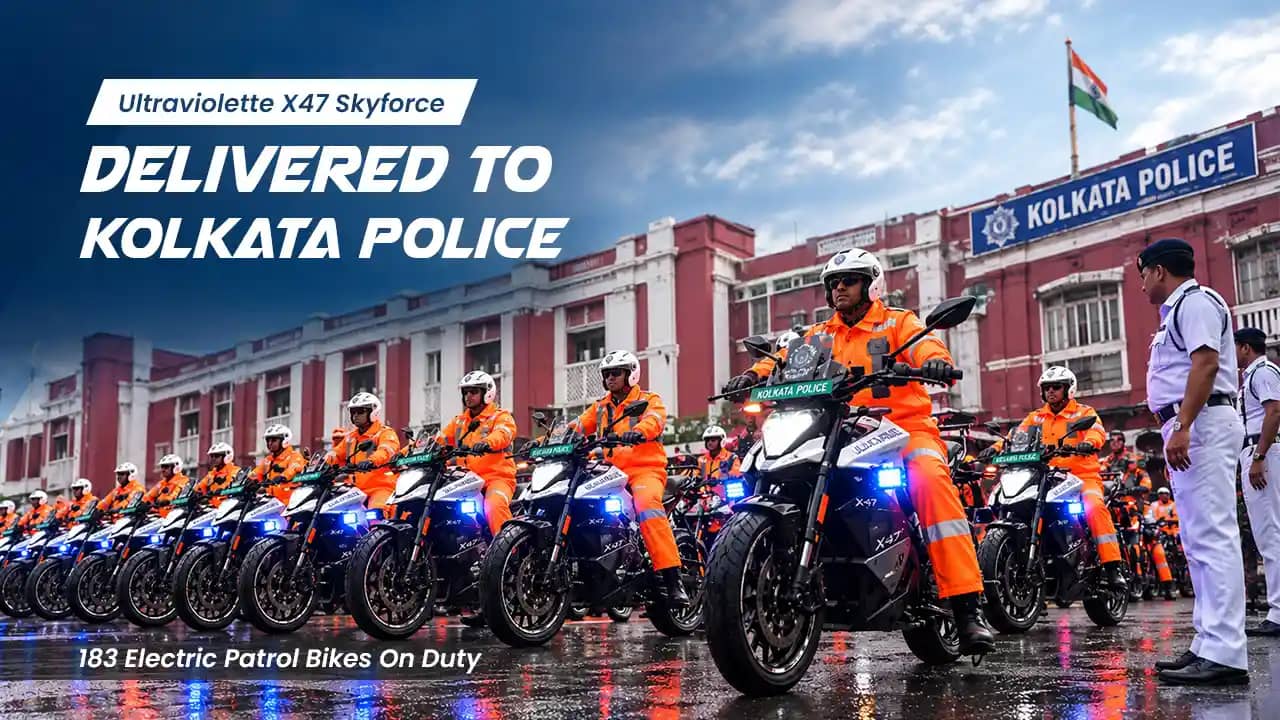 Ultraviolette X47 Skyforce Delivered To Kolkata Police: 183 Electric Patrol Bikes On Duty