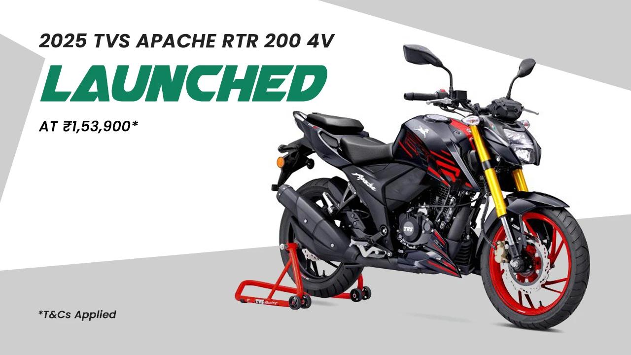 New Apache RTR 200 4V Launched in India at ₹1.54 Lakh with Major Upgrades