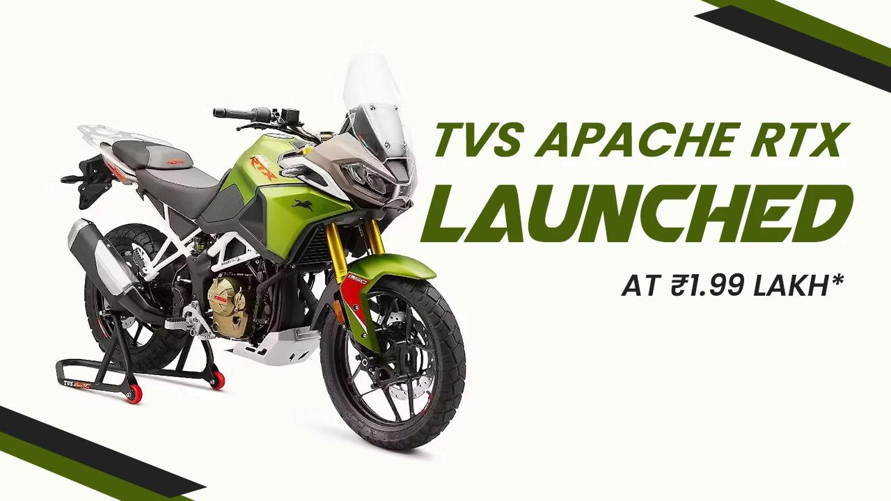 TVS Apache RTX Launched at ₹1.99 Lakh — First Look & Specs