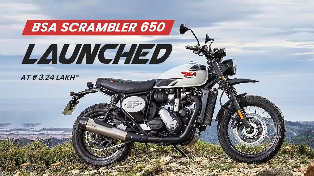 BSA Scrambler 650 Launched in India at Rs. 3.24 Lakh