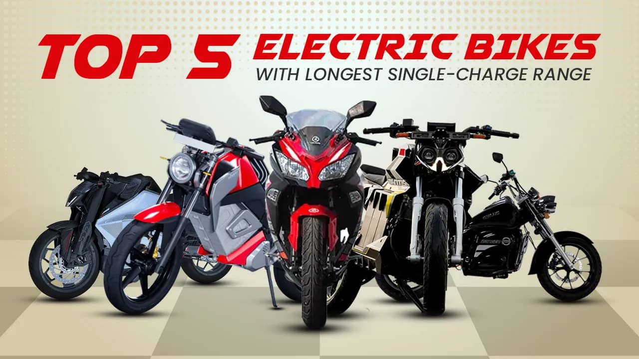 Listed: India's Top 5 Electric Bikes With Longest Single-Charge Range Listed: India's Top 5 Electric Bikes With Longest Single-Charge Range