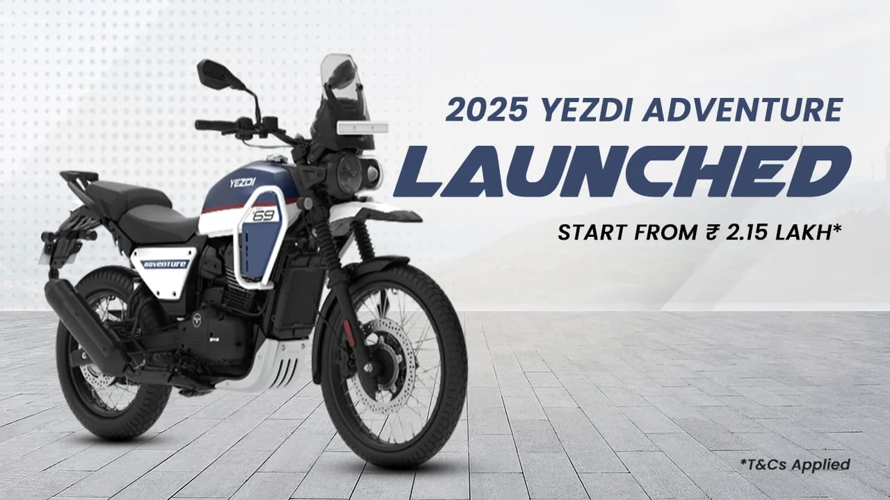 2025 New Yezdi Adventure Launched India: Price ₹2.15L, New Design 2025 New Yezdi Adventure Launched India: Price ₹2.15L, New Design