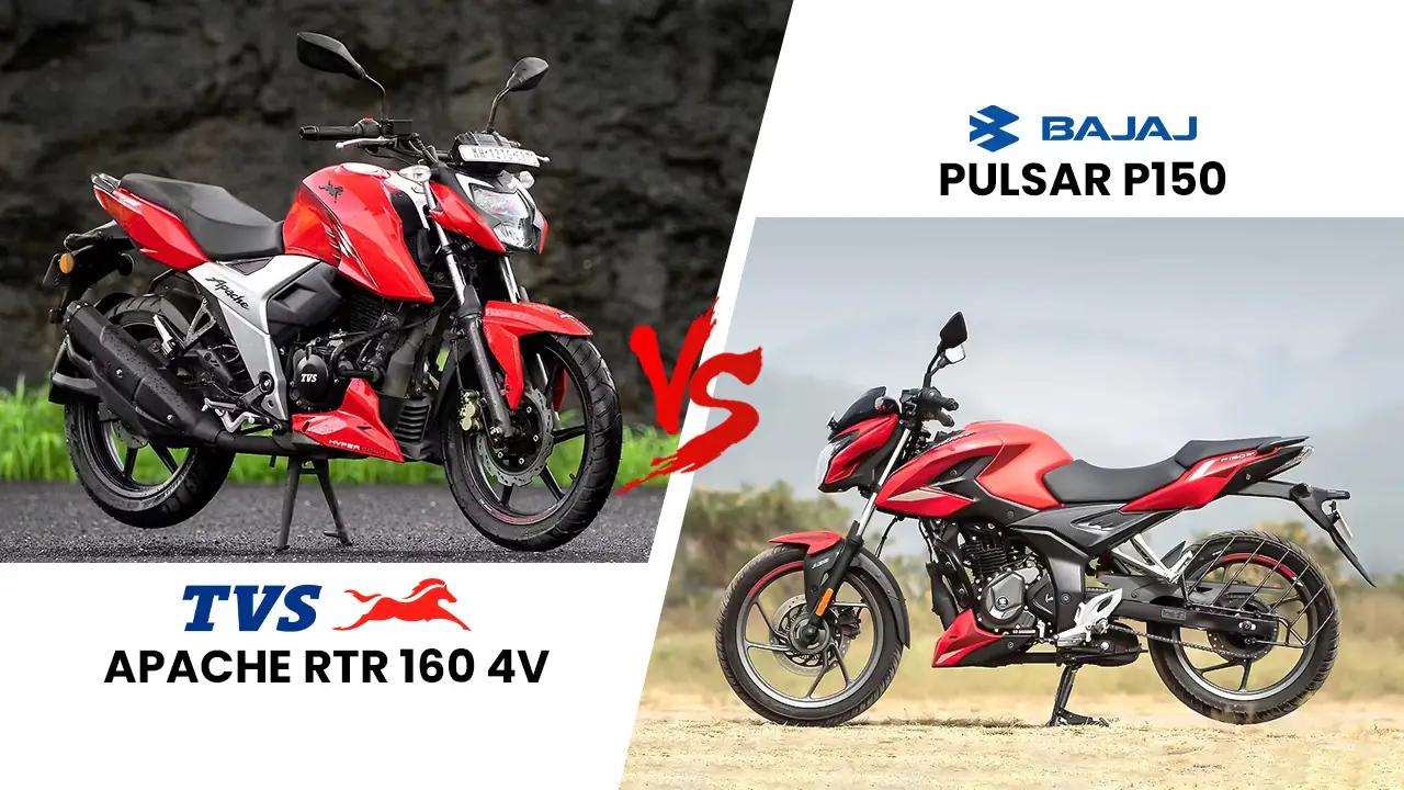 TVS Apache RTR 160 4V vs Bajaj Pulsar P150 – Best Performance Bike Under ₹1.5 Lakh? TVS Apache RTR 160 4V vs Bajaj Pulsar P150 – Best Performance Bike Under ₹1.5 Lakh?