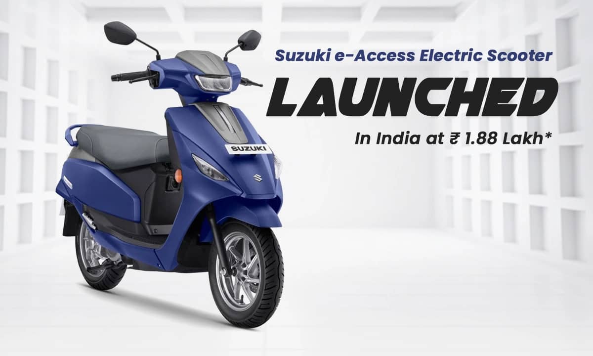 Suzuki e-Access Electric Scooter Launched in India at Rs 1.88 Lakh Suzuki e-Access Electric Scooter Launched in India at Rs 1.88 Lakh