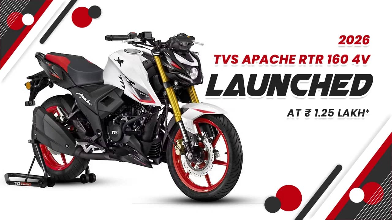 2026 TVS Apache RTR 160 4V Launched at Rs 1.25 Lakh 2026 TVS Apache RTR 160 4V Launched at Rs 1.25 Lakh