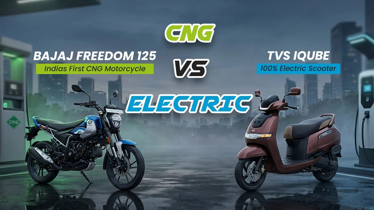 Bajaj Freedom 125 vs TVS iQube: CNG vs Electric Running Cost at 50,000 km — Which One Actually Saves You Money? Bajaj Freedom 125 vs TVS iQube: CNG vs Electric Running Cost at 50,000 km — Which One Actually Saves You Money?