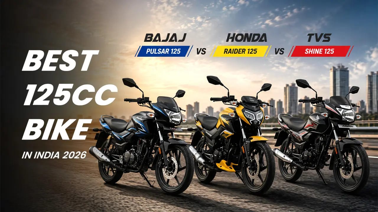 Bajaj Pulsar 125 vs Honda Shine 125 vs TVS Raider 125 — Best 125cc Bike in India 2026 Bajaj Pulsar 125 vs Honda Shine 125 vs TVS Raider 125 — Best 125cc Bike in India 2026