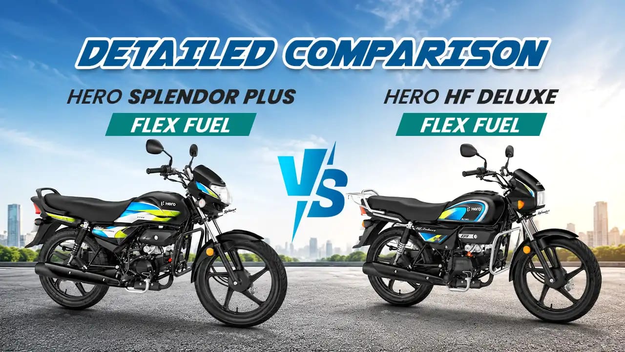 Hero Splendor Plus Flex Fuel vs Hero HF Deluxe Flex Fuel: Detailed Comparison Hero Splendor Plus Flex Fuel vs Hero HF Deluxe Flex Fuel: Detailed Comparison