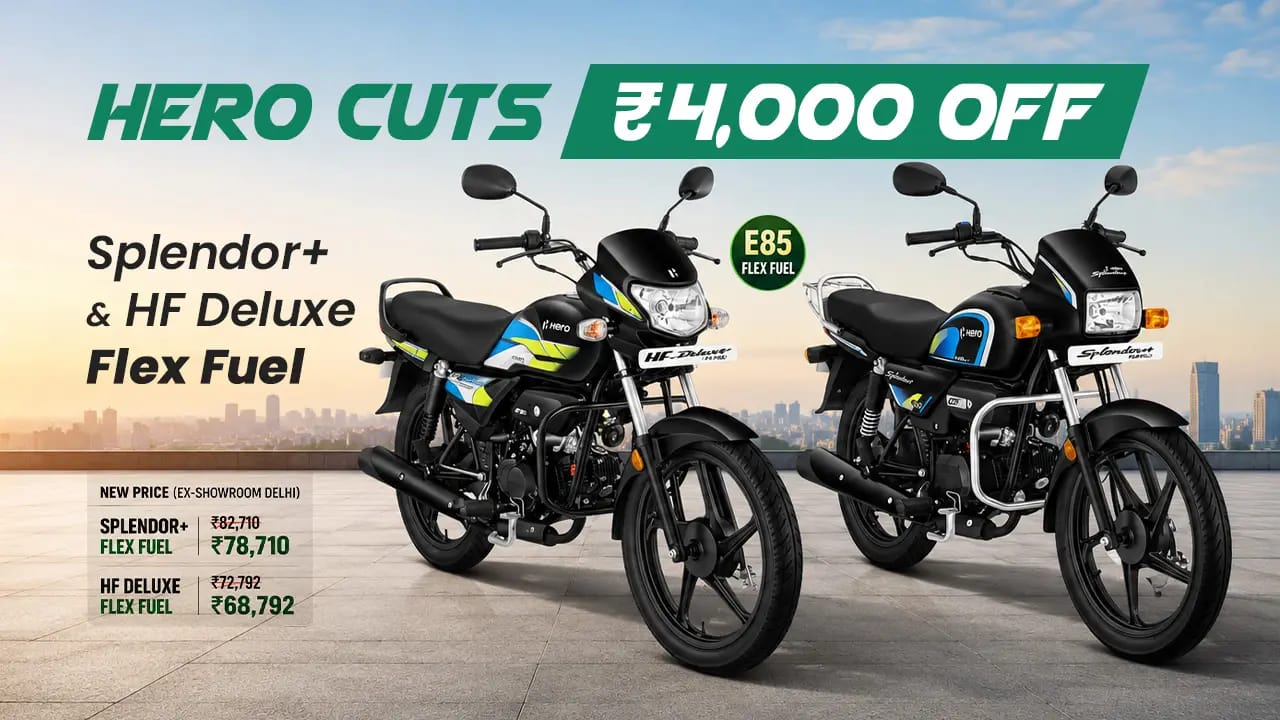 Hero Cuts ₹4,000 Off Splendor+ and HF Deluxe Flex Fuel — Just Days After Launch Hero Cuts ₹4,000 Off Splendor+ and HF Deluxe Flex Fuel — Just Days After Launch