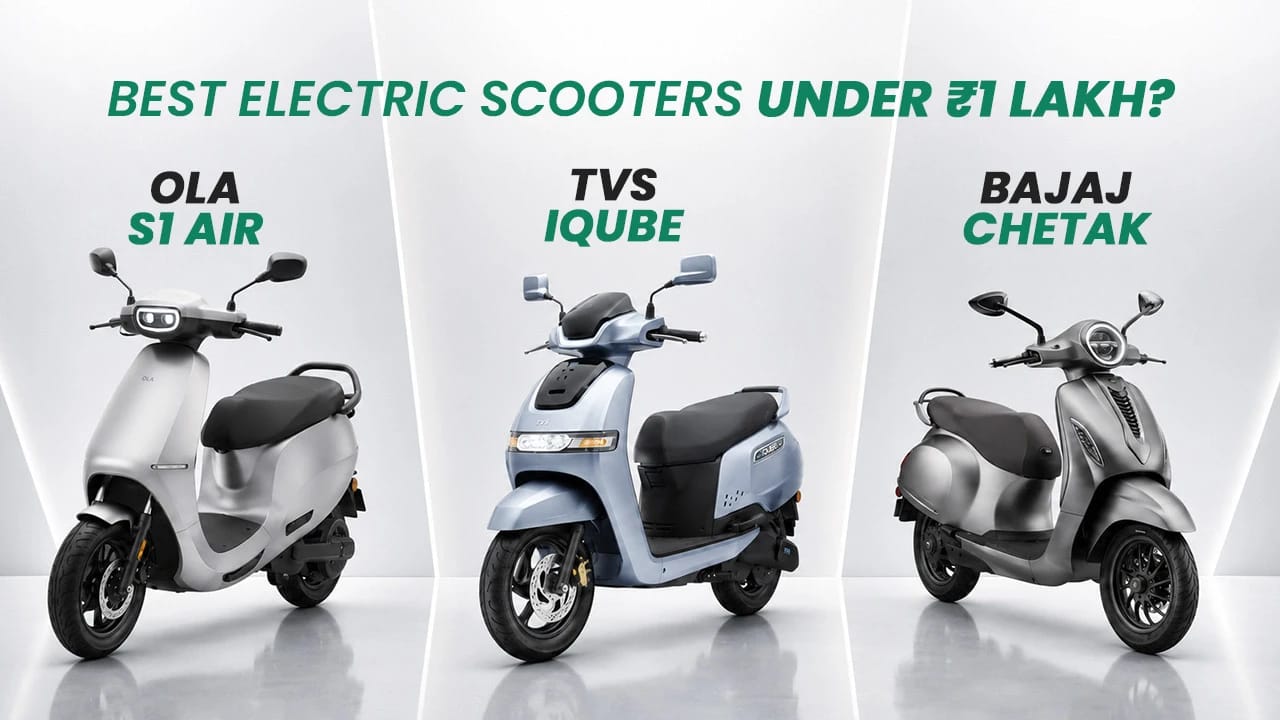 Best Electric Scooters Under ₹1 Lakh in India 2026: Ola S1 Air vs TVS iQube vs Bajaj Chetak Best Electric Scooters Under ₹1 Lakh in India 2026: Ola S1 Air vs TVS iQube vs Bajaj Chetak
