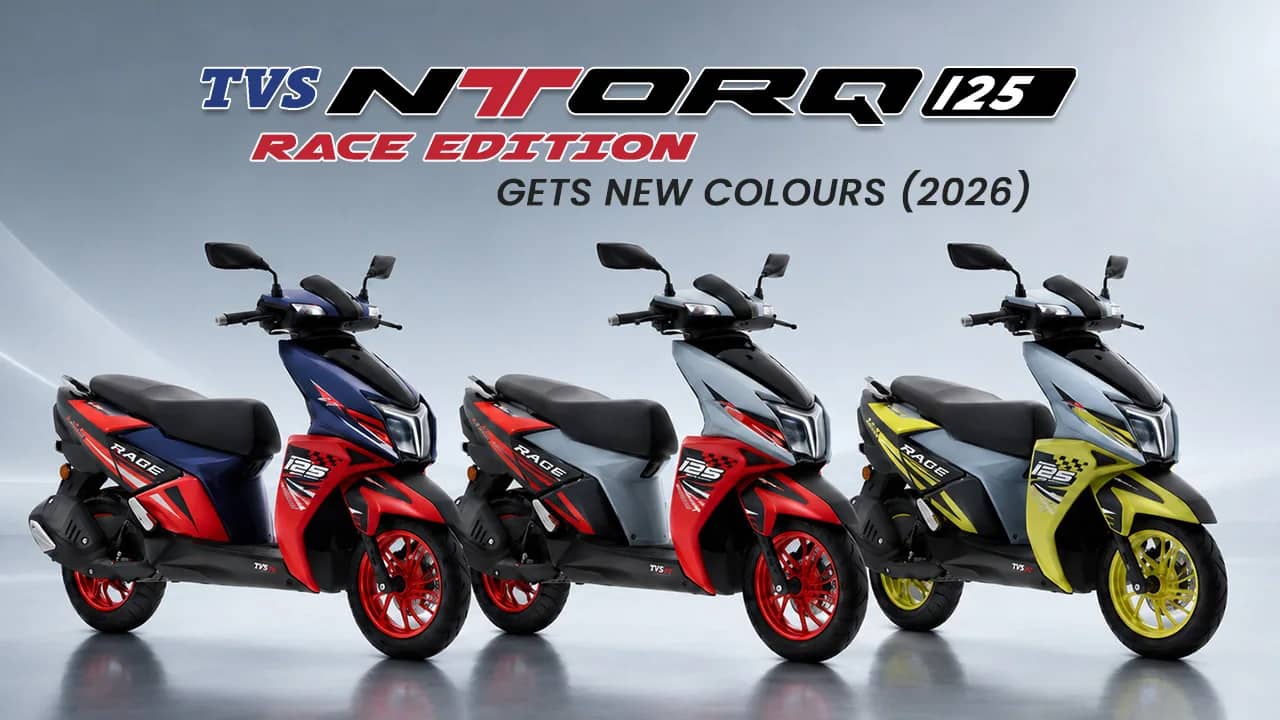 TVS Ntorq 125 Race Edition Gets New 2026 Colours: Price and Full Details TVS Ntorq 125 Race Edition Gets New 2026 Colours: Price and Full Details
