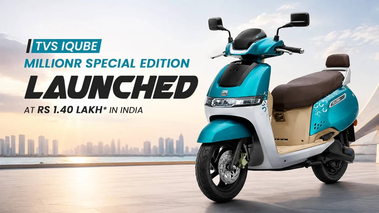 TVS iQube MillionR Special Edition Launched at Rs 1.40 Lakh in India TVS iQube MillionR Special Edition Launched at Rs 1.40 Lakh in India