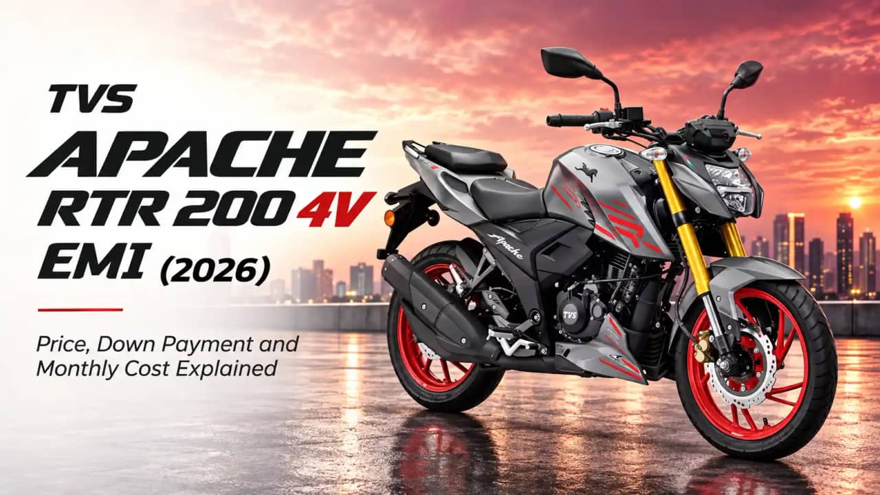 TVS Apache RTR 200 4V EMI and Monthly Cost for a 200cc Daily Motorcycle TVS Apache RTR 200 4V EMI and Monthly Cost for a 200cc Daily Motorcycle