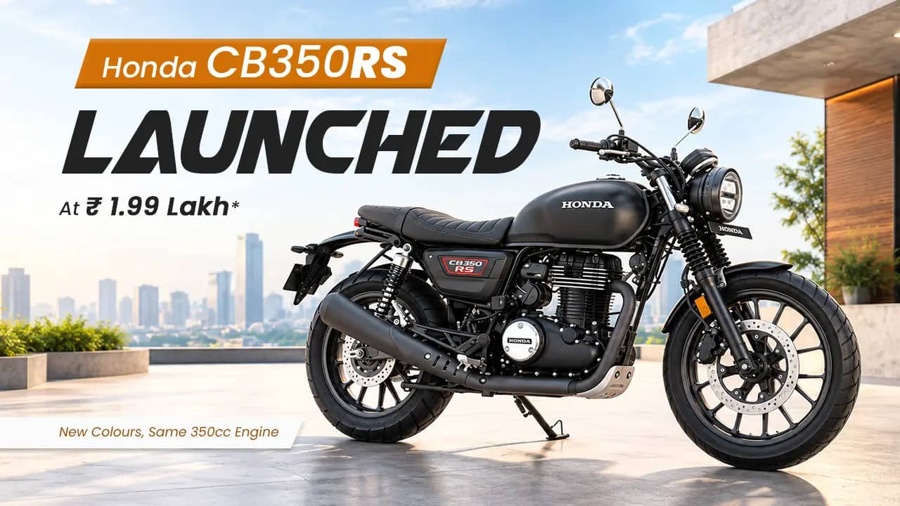 Honda CB350RS Launched at Rs 1.99 Lakh: New Colours, Same 350cc Engine Honda CB350RS Launched at Rs 1.99 Lakh: New Colours, Same 350cc Engine