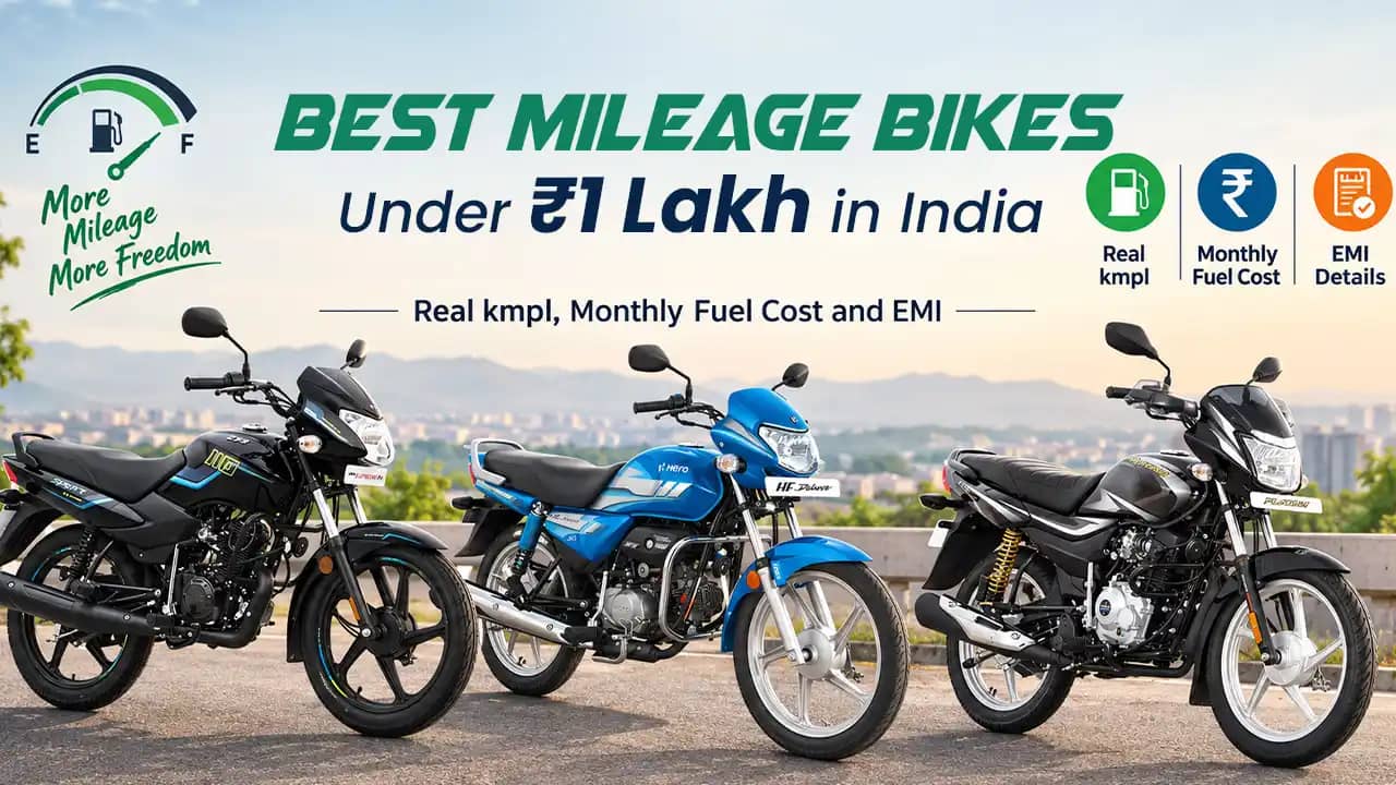 Best Mileage Bikes Under ₹1 Lakh in India: Real kmpl, Monthly Fuel Cost and EMI Best Mileage Bikes Under ₹1 Lakh in India: Real kmpl, Monthly Fuel Cost and EMI